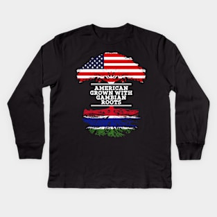 American Grown With Gambian Roots - Gift for Gambian From Gambia Kids Long Sleeve T-Shirt